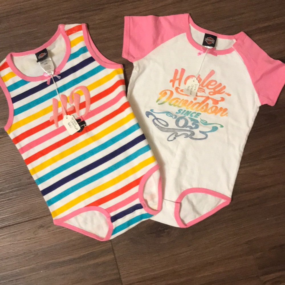 2 New Harley Davidson Onesies